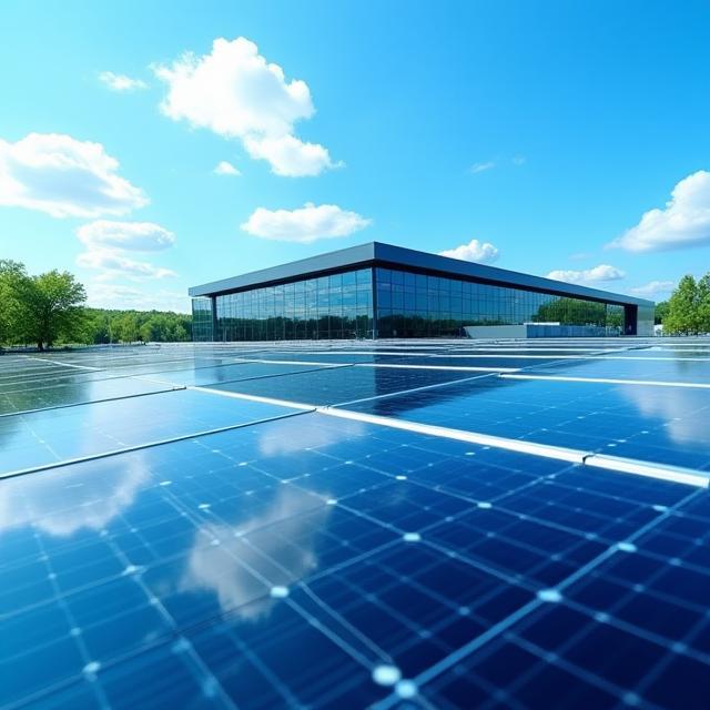 Pannelli solari che alimentano un data center